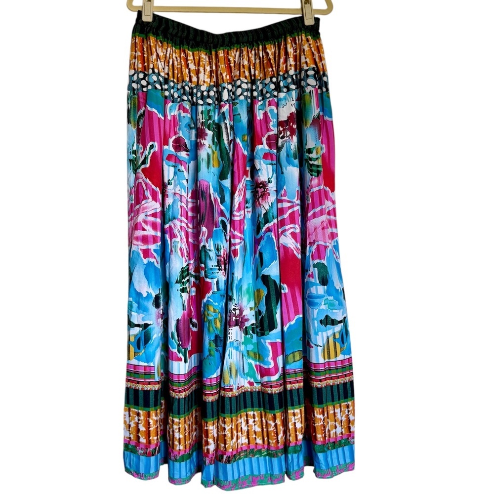 Flint & Moss Colorful Floral Print Maxi Skirt Size‎ Large